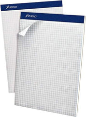 AMPAD - 100 Sheet, 8-1/2 x 11-3/4", Quadrille Writing Pad - White - Americas Industrial Supply
