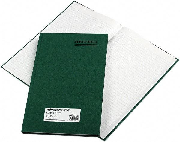 National Brand - 150 Sheet, 12-1/4 x 7-1/4", Record Rule Record/Account Book - Green - Americas Industrial Supply