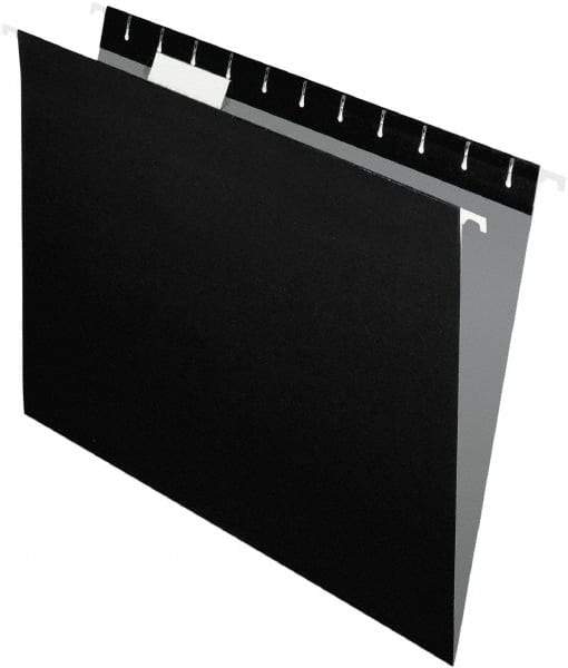 Pendaflex - 8-1/2 x 11", Letter Size, Black, Standard Hanging File Folders - 11 Point Stock, 1/5 Tab Cut Location - Americas Industrial Supply