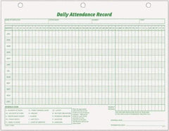 TOPS - 50 Sheet, 8-1/2 x 11", Attendance Card - White - Americas Industrial Supply