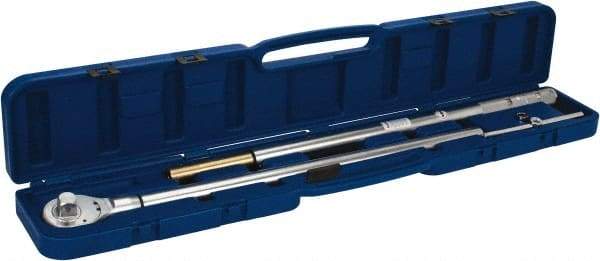 Value Collection - 1" Drive Micrometer Type Ratchet Head Torque Wrench - 300 Ft/Lb to 900 Ft/Lb Torque, 60" OAL, 6 Ft/Lb Graduation - Americas Industrial Supply