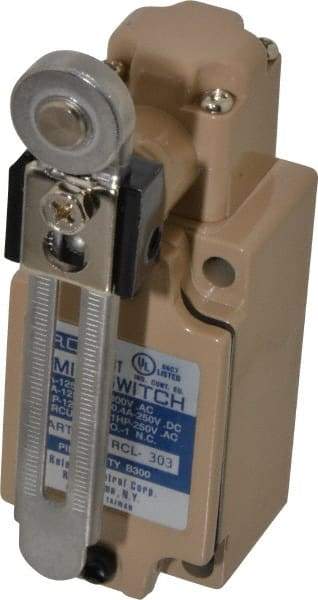 Value Collection - SPDT, NC/NO, 120 VAC, 240 VAC, 480 VAC at 10 Amps, Screw Terminal, Roller Lever Actuator, General Purpose Limit Switch - Americas Industrial Supply