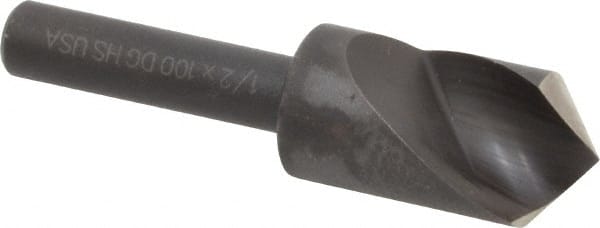 Cleveland - 1/2" Head Diam, 1/4" Shank Diam, 1 Flute 100° High Speed Steel Countersink - Americas Industrial Supply