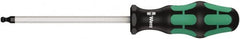 Wera - 4mm Hex Ball End Driver - 4" Bade Length, Ergonomic Cushion Grip Handle, 198mm OAL - Americas Industrial Supply
