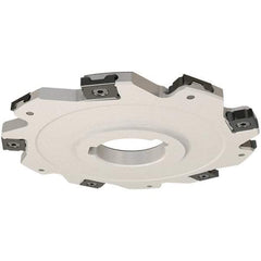 Iscar - Arbor Hole Connection, 0.118" Cutting Width, 27mm Depth of Cut, 100mm Cutter Diam, 27mm Hole Diam, 12 Tooth Indexable Slotting Cutter - SDN Toolholder, LNET Insert, Right Hand Cutting Direction - Americas Industrial Supply