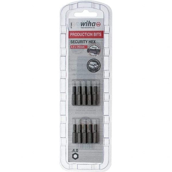 Wiha - 4mm Hex Screwdriver Bit - 1/4" Drive, 1" OAL - Americas Industrial Supply