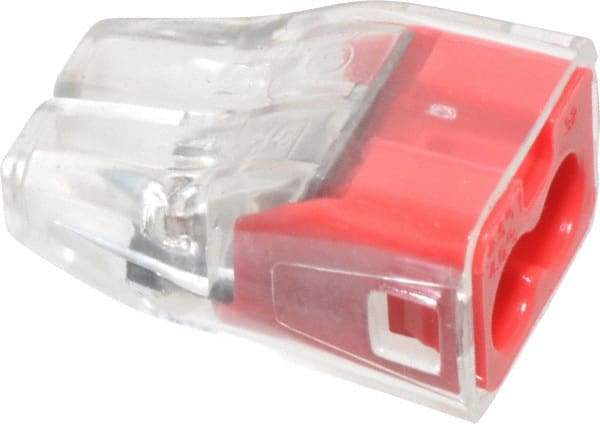Ideal - 2 Port, 18 to 12 AWG Compatible, Push-In Wire Connector - 0.78" OAL x 0.52" OAW x 0.38" OAH, Red - Americas Industrial Supply