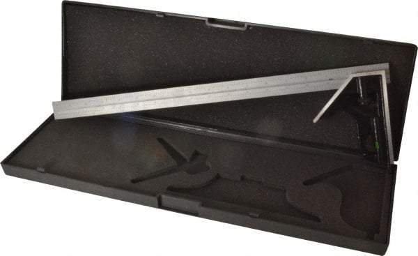 SPI - 2 Piece, 18" Combination Square Set - 1/16, 1/32, 1/64 & 1/8" (4R) Graduation, Hardened Steel Blade, Hardened Steel Square Head - Americas Industrial Supply