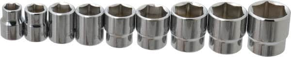 Blackhawk by Proto - 9 Piece 3/8" Drive Socket Set - 6 Points, 3/8" to 7/8" Range, Inch Measurement Standard - Americas Industrial Supply