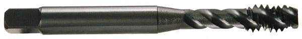 OSG - 7/16-14 UNC 3 Flute Modified Bottoming Spiral Flute Tap - Vanadium High Speed Steel, TiCN Finish, 3-5/32" OAL, Right Hand Flute, Right Hand Thread, Oversize, H11, Series 290 - Americas Industrial Supply
