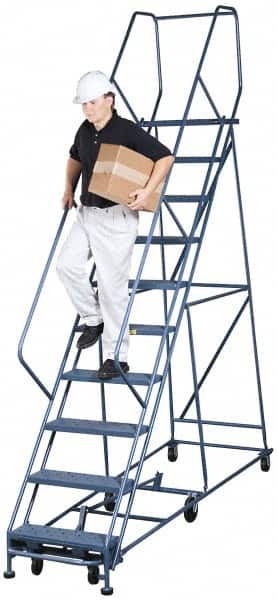 Gillis - 10.83' High 300 Lb Capacity 10 Step Rolling Ladder - Americas Industrial Supply