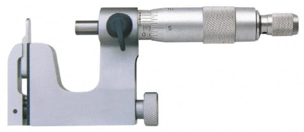 Value Collection - 0 to 25 mm Range, Carbide Face, Satin Chrome Coated, Mechanical Multi Anvil Micrometer - Friction Thimble, 0.01 mm Graduation - Americas Industrial Supply