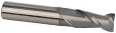 Accupro - 11/16", 1" LOC, 3/4" Shank Diam, 3" OAL, 2 Flute, Solid Carbide Square End Mill - Single End, nACRo Finish, Spiral Flute, 40° Helix, Centercutting, Right Hand Cut, Right Hand Flute - Americas Industrial Supply
