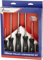 Ability One - 6 Piece Phillips Screwdriver Set - Bit Sizes: Philips #1 to #4 - Americas Industrial Supply