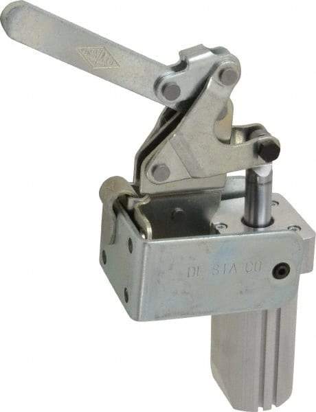 De-Sta-Co - 700 Lb Inner Hold Capacity, Vert Mount, Air Power Hold-Down Toggle Clamp - 1/8 NPT Port, 145 Max psi, 88° Bar Opening, 99.31mm Height Under Bar - Americas Industrial Supply