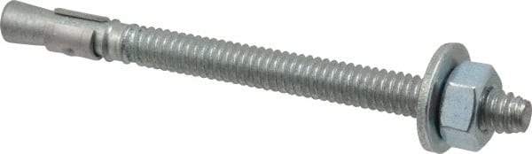 Red Head - 1/4 Inch Diameter, 1/4-20 Inch Thread, 3-1/4 Inch Overall Length, Grade 3, Wedge Expansion Concrete Anchor - Steel, Zinc Plated, 2-1/4 Inch Thread Length, Tie Wire Head, 1/4 Inch Drill - Americas Industrial Supply