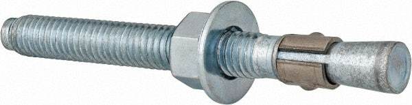 Red Head - 3/8 Inch Diameter, 3/8-16 Inch Thread, 3-3/4 Inch Overall Length, Grade 3, Wedge Expansion Concrete Anchor - Steel, Zinc Plated, 2-1/2 Inch Thread Length, Tie Wire Head, 3/8 Inch Drill - Americas Industrial Supply