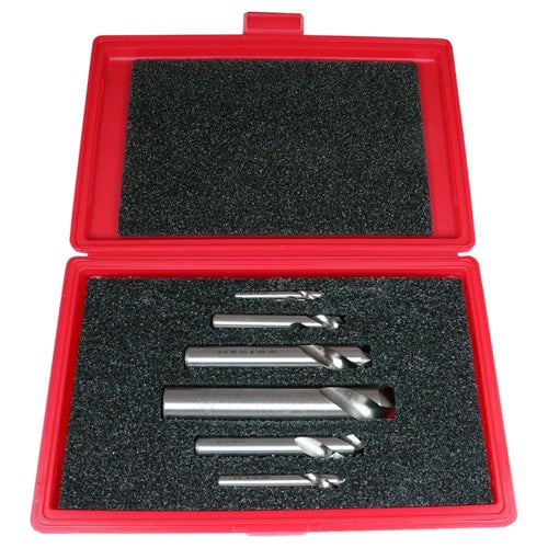 1/4-1 RHS / RHC HSS 90 Degree Radial Point NC Short Length 90° Spotting and Centering Drill Set - Bright - Exact Industrial Supply