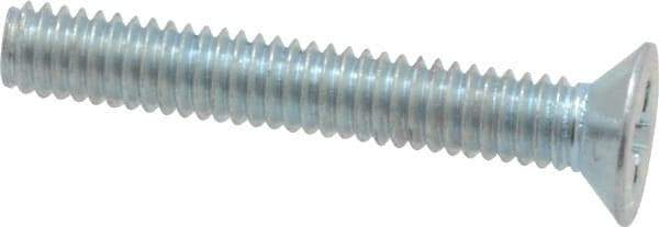 Value Collection - M2.5x0.45 Metric Coarse, 16mm OAL Phillips Drive Machine Screw - Flat Head, Grade 4.8 Steel, Zinc-Plated Finish, Without Washer - Americas Industrial Supply