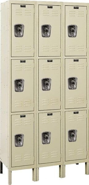 Hallowell - 9 Door, 3 Tier, Ready-Built Wardrobe & Box Lockers - Americas Industrial Supply