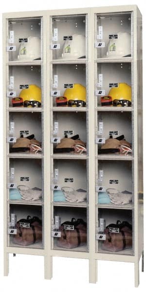 Hallowell - 15 Door, 5 Tier, Safety-View Plus Box Lockers - Americas Industrial Supply