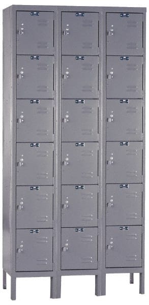 Hallowell - 18 Door, 6 Tier, Premium Box Lockers - Americas Industrial Supply