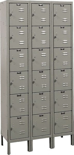 Hallowell - 18 Door, 6 Tier, Premium Box Lockers - Americas Industrial Supply