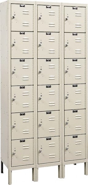 Hallowell - 18 Door, 6 Tier, Premium Box Lockers - Americas Industrial Supply