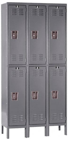 Hallowell - 6 Door, 2 Tier, Premium Wardrobe Lockers - Americas Industrial Supply