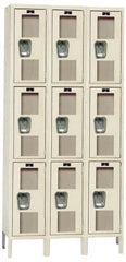 Hallowell - 9 Door, 3 Tier, Safety-View Wardrobe Lockers - Americas Industrial Supply