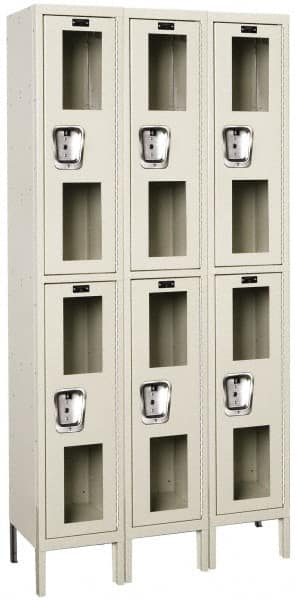 Hallowell - 6 Door, 2 Tier, Safety-View Wardrobe Lockers - Americas Industrial Supply
