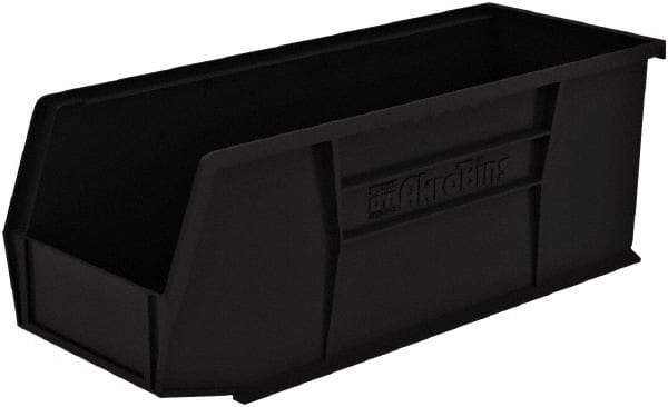 Akro-Mils - 20 Lb. Load Capacity, 10-7/8" Deep, Black Polymer Hopper Stacking Bin - 4" High x 4-1/8" Wide x 10-7/8" Long - Americas Industrial Supply