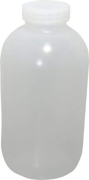 Bel-Art - 1 Gal Wide-Mouth Bottle - Polypropylene, Translucent, 11.3" High x 5.9" Diam, 3/4" Cap - Americas Industrial Supply