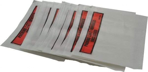 3M - 1,000 Piece, 5-1/2" Long x 7" Wide, Envelope - Packing List/Invoice Enclosed, Orange Top Border - Americas Industrial Supply