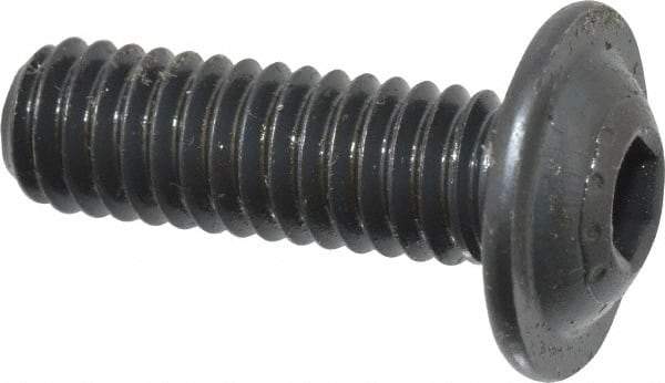 Made in USA - 5/16-18 UNC Hex Socket Drive, Button Screw - Alloy Steel, Black Oxide Finish, Fully Threaded, 1" Length Under Head - Americas Industrial Supply