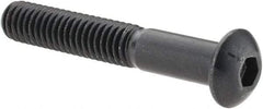 Made in USA - 5/16-18 UNC Hex Socket Drive, Button Screw - Alloy Steel, Black Oxide Finish, Fully Threaded, 2" Length Under Head - Americas Industrial Supply
