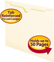 SMEAD - 8-1/2 x 11", Letter Size, Manilla, File Jacket - 11 Point Stock, Straight Tab Cut Location - Americas Industrial Supply