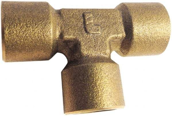 Legris - 1/4 Female Thread, Brass Industrial Pipe Female Tee - FBSPP, 3,626 psi - Americas Industrial Supply