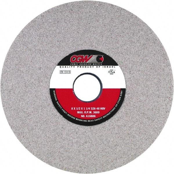 Camel Grinding Wheels - 12" Diam x 5" Hole x 1" Thick, J Hardness, 46 Grit Surface Grinding Wheel - Aluminum Oxide, Type 1, Medium Grade, Vitrified Bond, No Recess - Americas Industrial Supply