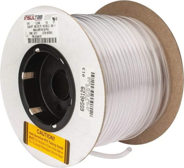 Made in USA - 2:1, PVC Heat Shrink Electrical Tubing - Clear - Americas Industrial Supply