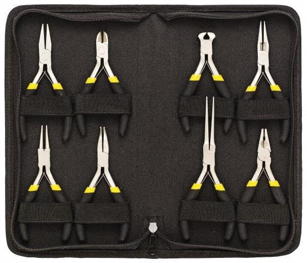 General - 8 Piece Mini Plier Set - Comes in Vinyl Case - Americas Industrial Supply