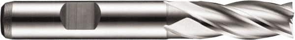 DORMER - 4 Flute Powdered Metal Roughing & Finishing Square End Mill - Uncoated, Weldon Shank, 30° Helix, Centercutting, Regular Length - Americas Industrial Supply