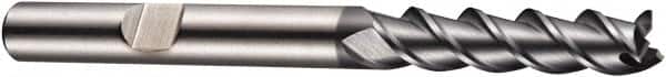 DORMER - 5 Flute Powdered Metal Roughing & Finishing Square End Mill - AlCrN Finish, Weldon Shank, 45° Helix, Centercutting, Extra Long Length - Americas Industrial Supply