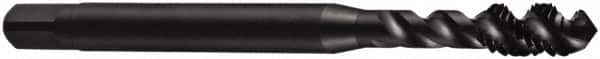 DORMER - M18x2.50 Metric Coarse 4 Flute 6H Bottoming Spiral Flute Tap - Cobalt, Oxide Finish, 112mm OAL, Right Hand Flute, Right Hand Thread, Series E003 - Americas Industrial Supply