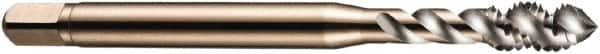 DORMER - M12x1.75 Metric Coarse 3 Flute 6H Bottoming Spiral Flute Tap - Cobalt, Bright Finish, 89mm OAL, Right Hand Flute, Right Hand Thread, Series E002 - Americas Industrial Supply