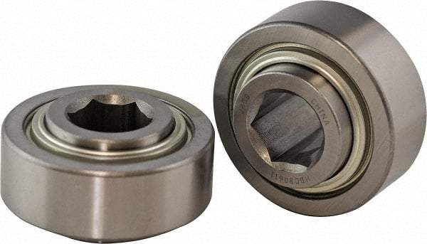 USDI - 1 Row, 3.073" OD, 1-1/16" Hex Double Shield Conveyor Roller Bearing - 4,300 Lb Capacity, 550 Max RPM, Steel with 52100 Chrome Steel Housing - Americas Industrial Supply