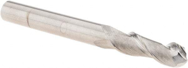 M.A. Ford - 1/4" Diam, 3/4" LOC, 2 Flute Solid Carbide Ball End Mill - Single End, 2-1/2" OAL, 1/4" Shank Diam, Spiral Flute - Americas Industrial Supply
