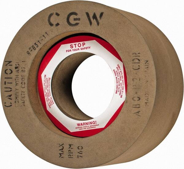 Camel Grinding Wheels - 6" Wide x 12" Diam, Type 7 Feed Regulating Wheel - 5" Hole Size, 80 Grit, Hardness R, 7-1/2" Diam x 1-1/2" Deep Recess, 7-1/2" Diam x 1-1/2" Deep Opposite Side Recess - Americas Industrial Supply