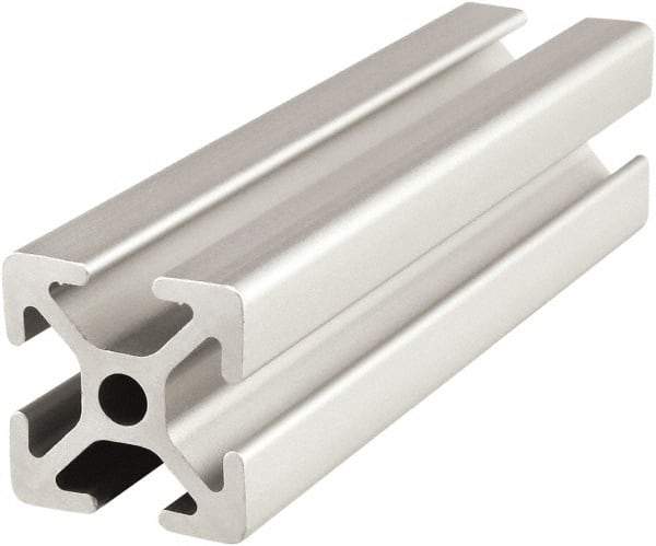 80/20 Inc. - 4 Meters Long x 25 mm Wide x 25 mm Deep, T-Slotted Aluminum Extrusion - Clear Anodized Finish - Americas Industrial Supply