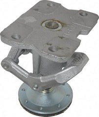 Albion - 7-1/4" Mounting Height, Position Floor Lock for 5 & 6" Diam Caster Wheels - 6-1/4" Retracted Clearance, 4-1/2" x 6" Top Plate Size, 2-7/16" x 4-15/16" Bolt Hole Spacing - Americas Industrial Supply